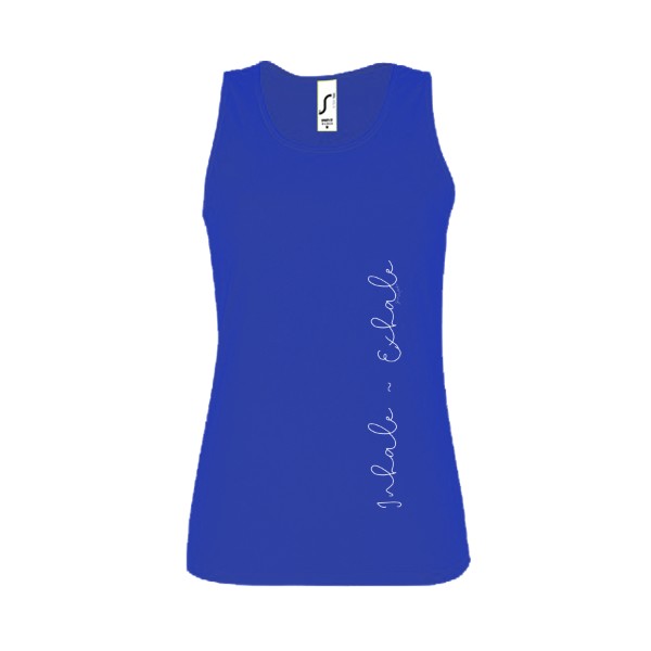 Ladies' functional tank top s potiskem Inhale - Exhale