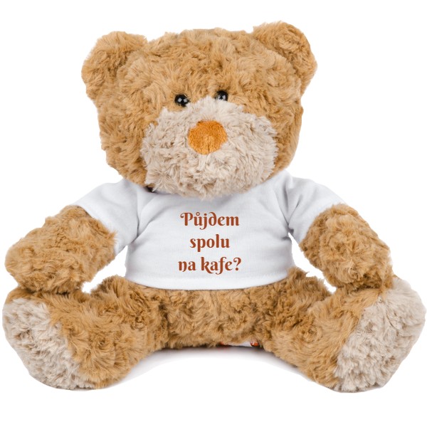 Medvídek Teddy s potiskem Medvídek Půjdem spolu na kafe?