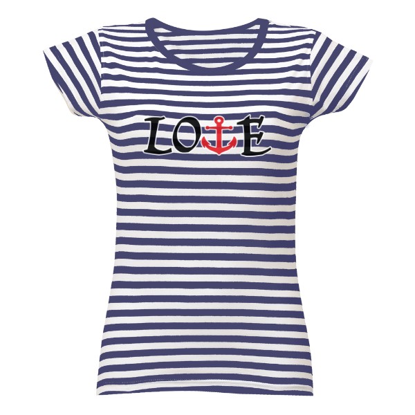 Tričko s potlačou námořní láska